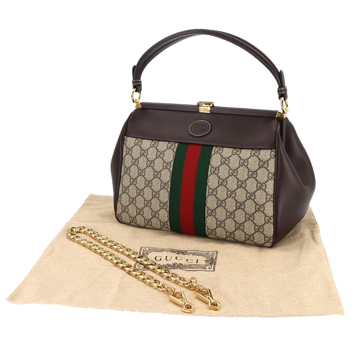 Ophidia Virgo Hand Shoulder Bag GG Supreme Leather Beige 726428