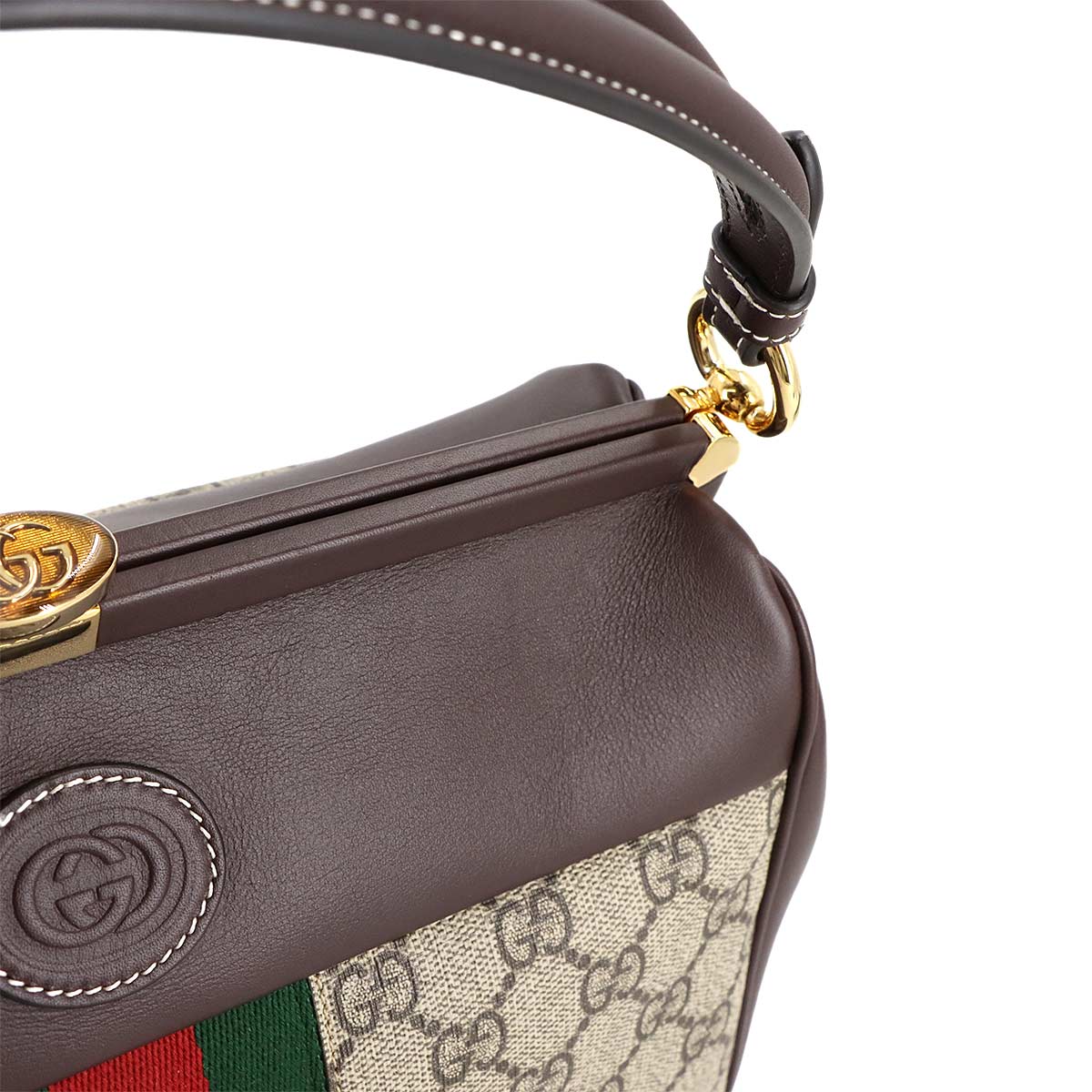 Ophidia Virgo Hand Shoulder Bag GG Supreme Leather Beige 726428