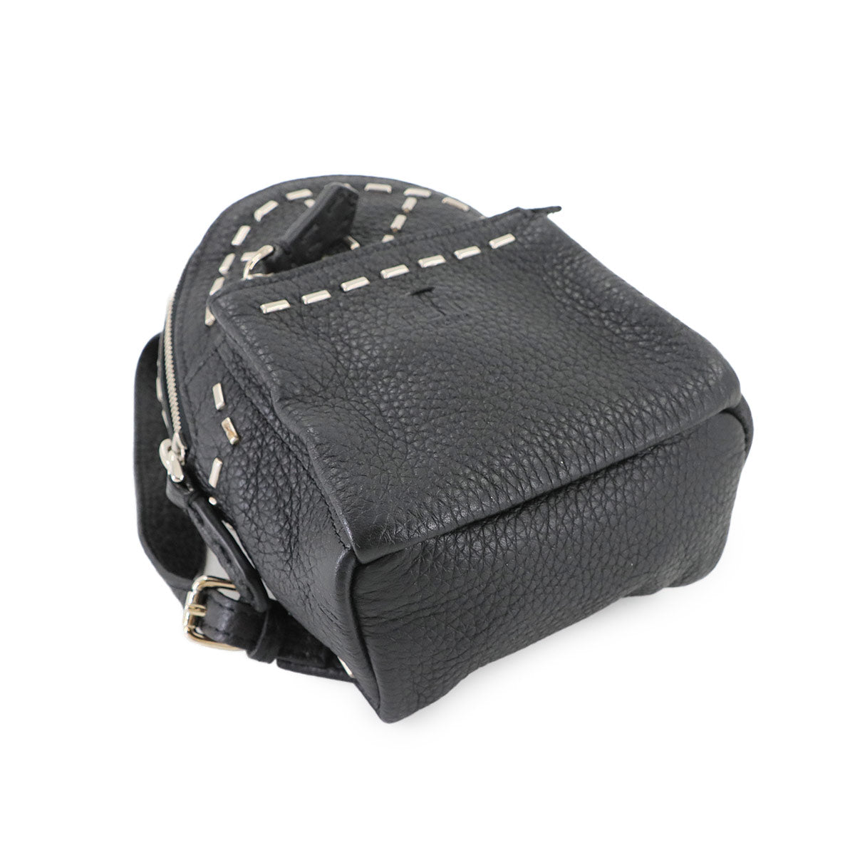 Backpack Keychain Bag Charm Key Charm Leather Black 7AR471