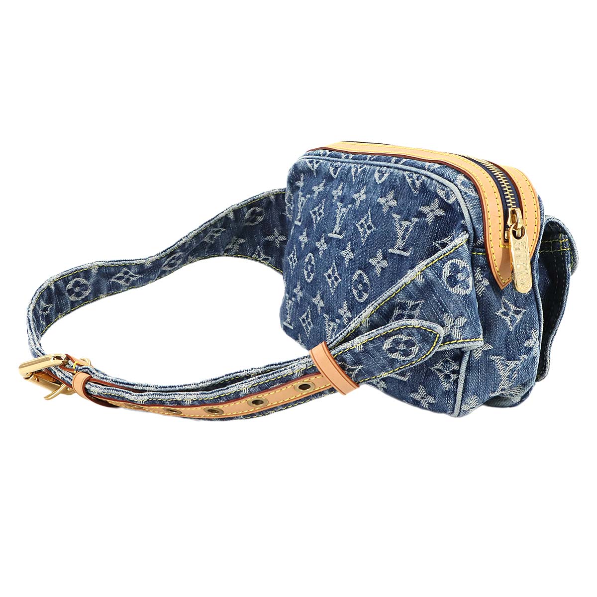 Monogram Denim Bum Bag Waist Pouch Canvas Blue M95347
