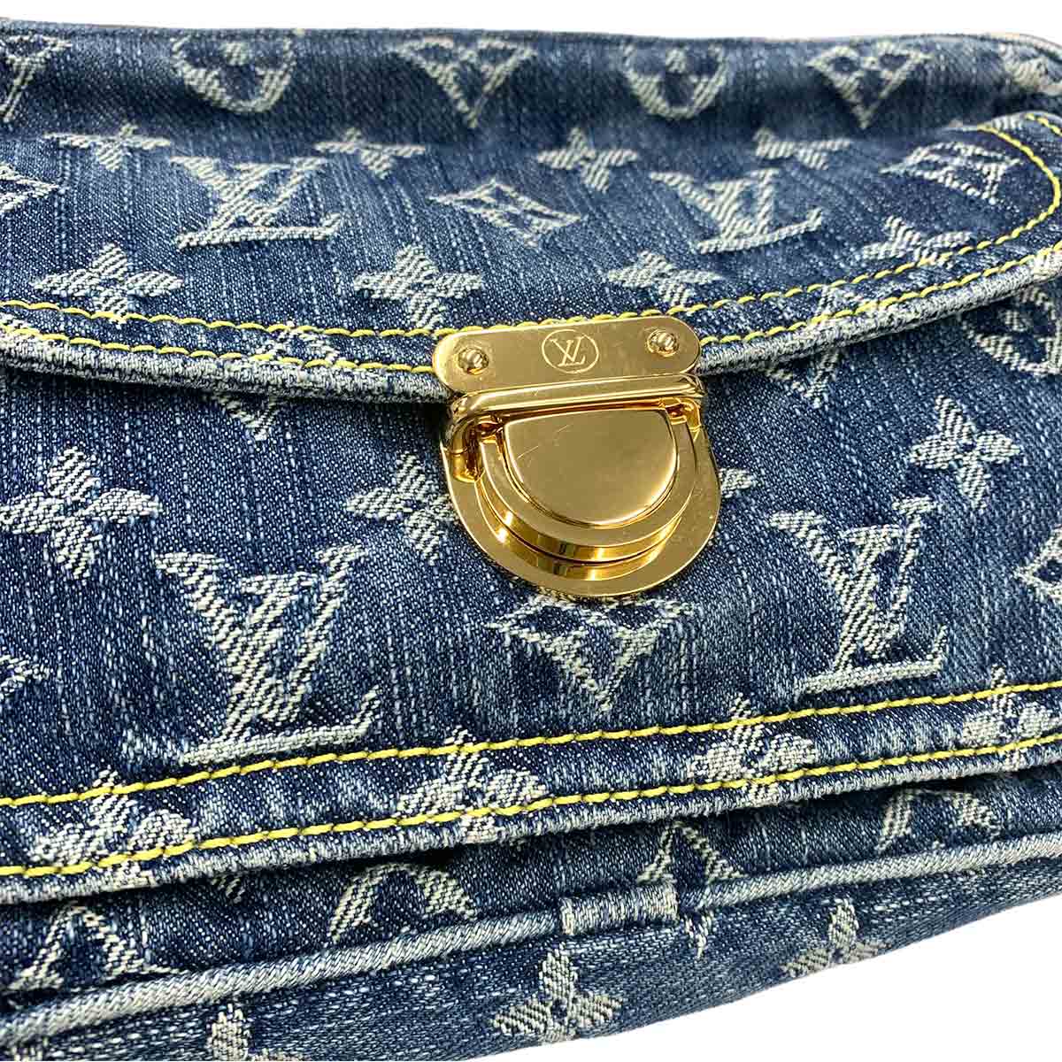 Monogram Denim Bum Bag Waist Pouch Canvas Blue M95347