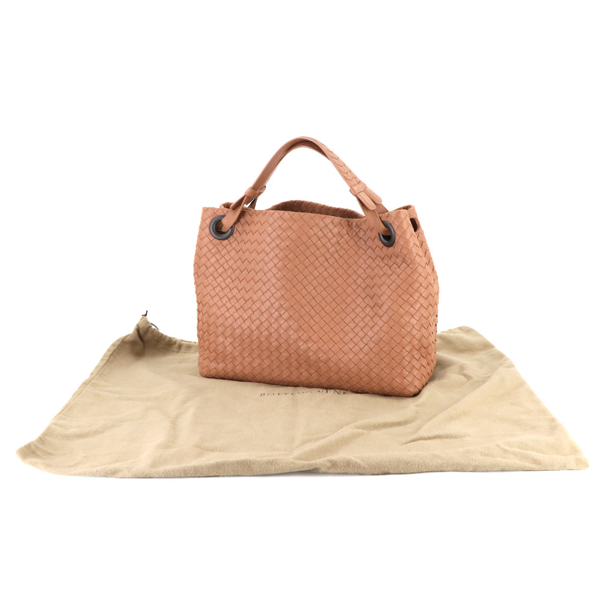 Intrecciato Medium Garda Tote Bag Leather Pink Purse