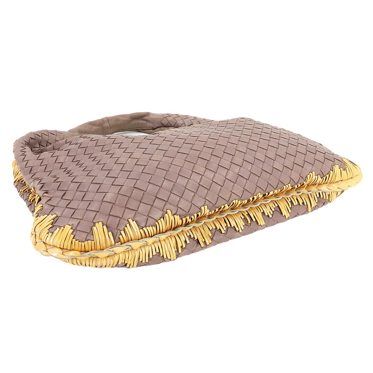 Intrecciato Hobo Shoulder Bag Leather Purple