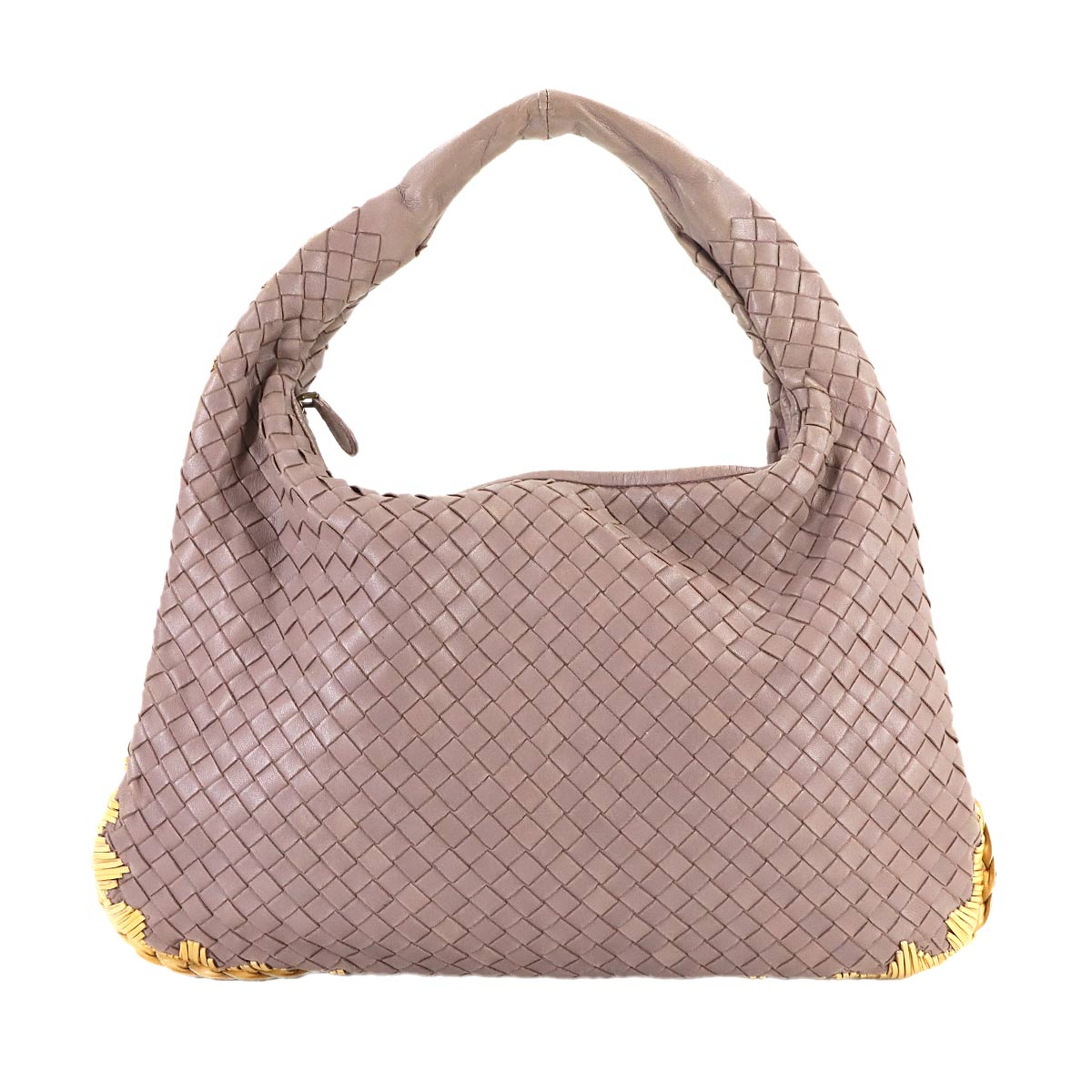 Intrecciato Hobo Shoulder Bag Leather Purple