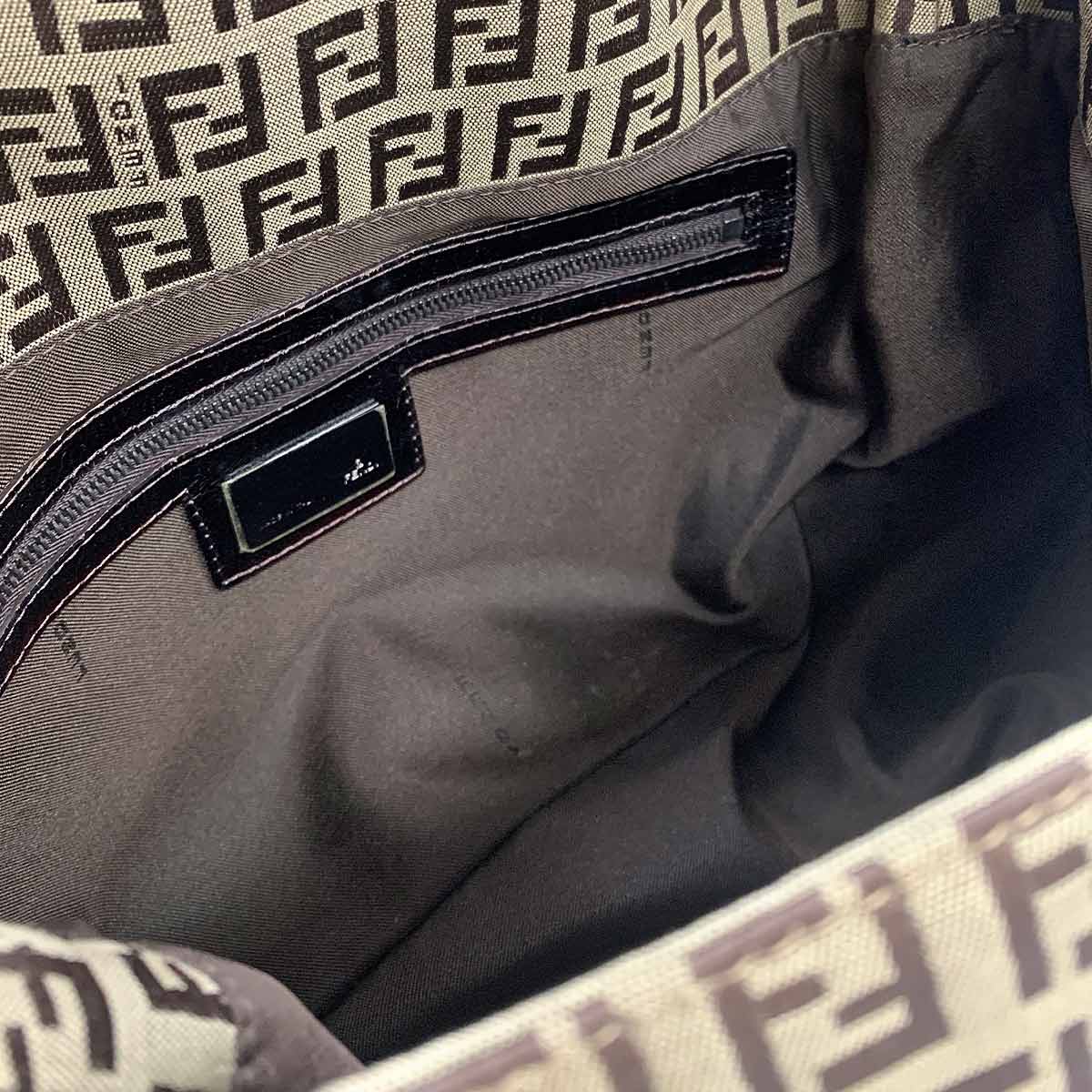 Zucchino Mamma Baguette Shoulder Bag Canvas Brown Beige 8BR001