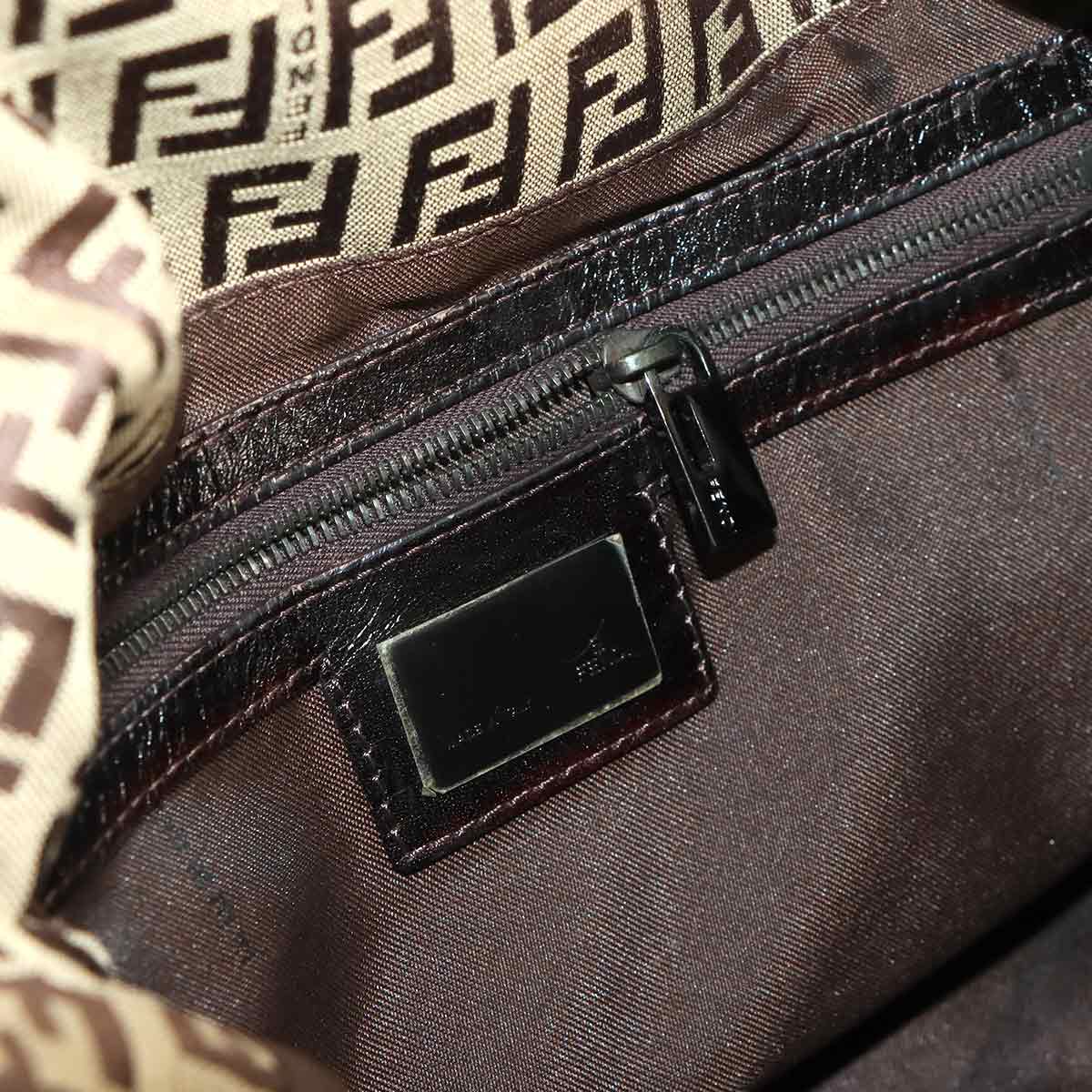 Zucchino Mamma Baguette Shoulder Bag Canvas Brown Beige 8BR001