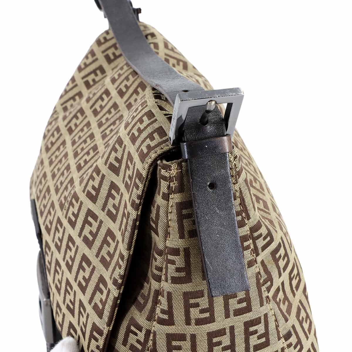 Zucchino Mamma Baguette Shoulder Bag Canvas Brown Beige 8BR001