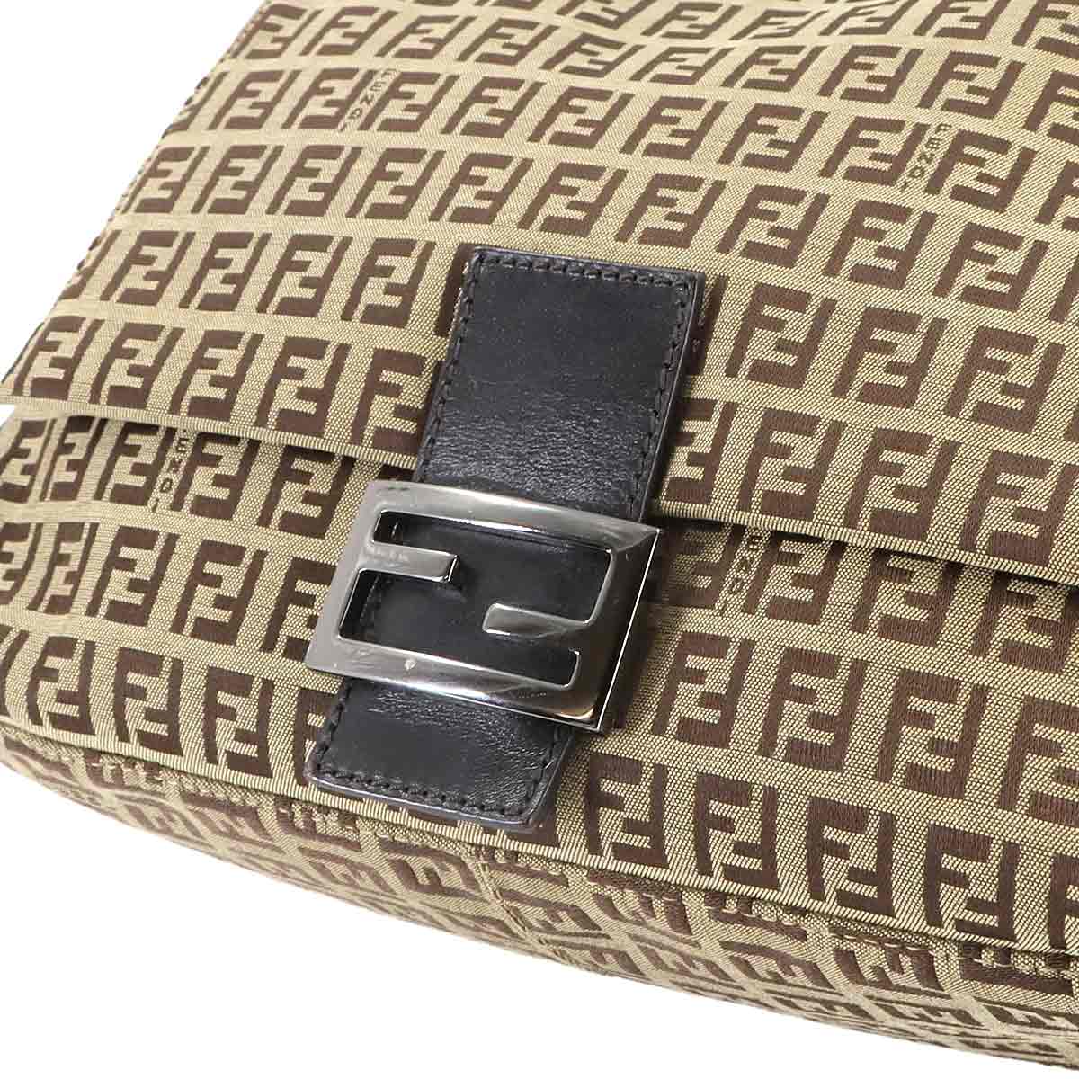 Zucchino Mamma Baguette Shoulder Bag Canvas Brown Beige 8BR001