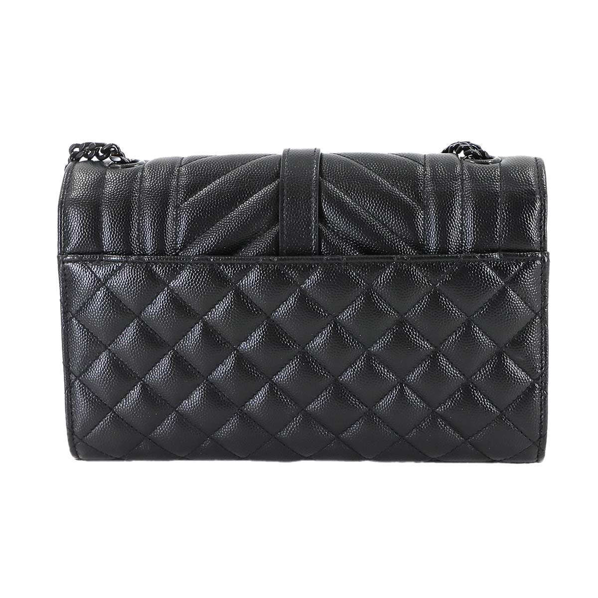 Envelope Small Chain Shoulder Bag Leather Black