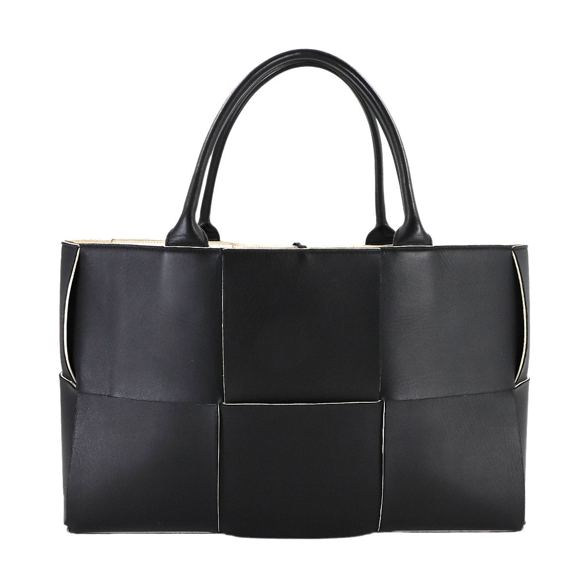 Intrecciato Medium Arco Tote Bag Leather Black
