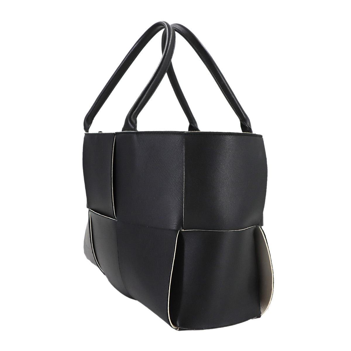 Intrecciato Medium Arco Tote Bag Leather Black