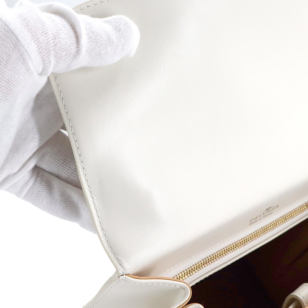 Brillant L'Humour MM Hand Shoulder Bag Leather White Azure