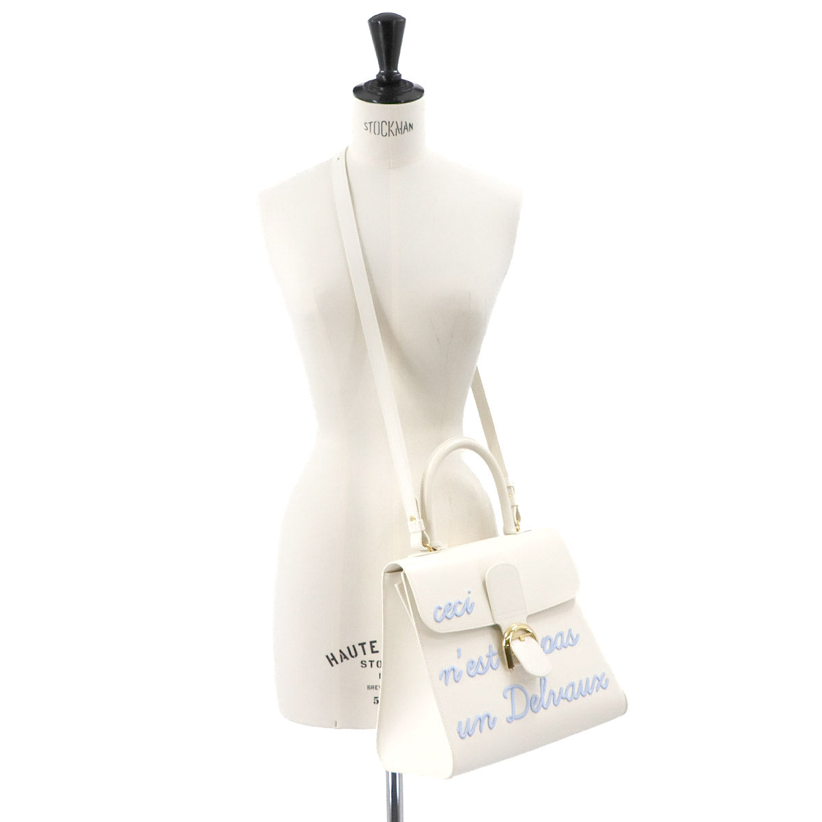 Brillant L'Humour MM Hand Shoulder Bag Leather White Azure