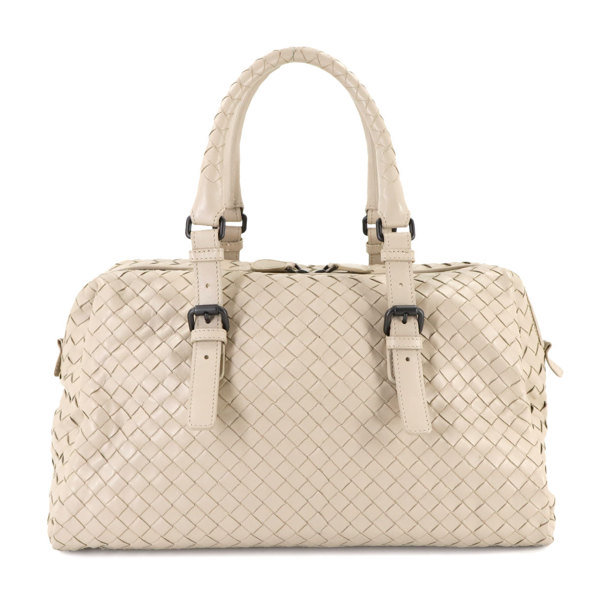 Intrecciato Hand Bag Leather Beige Purse