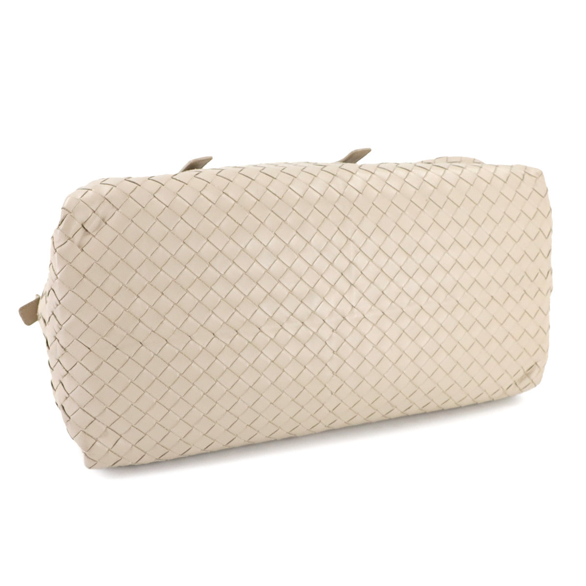 Intrecciato Hand Bag Leather Beige Purse