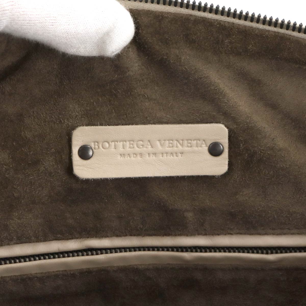 Intrecciato Hand Bag Leather Beige Purse