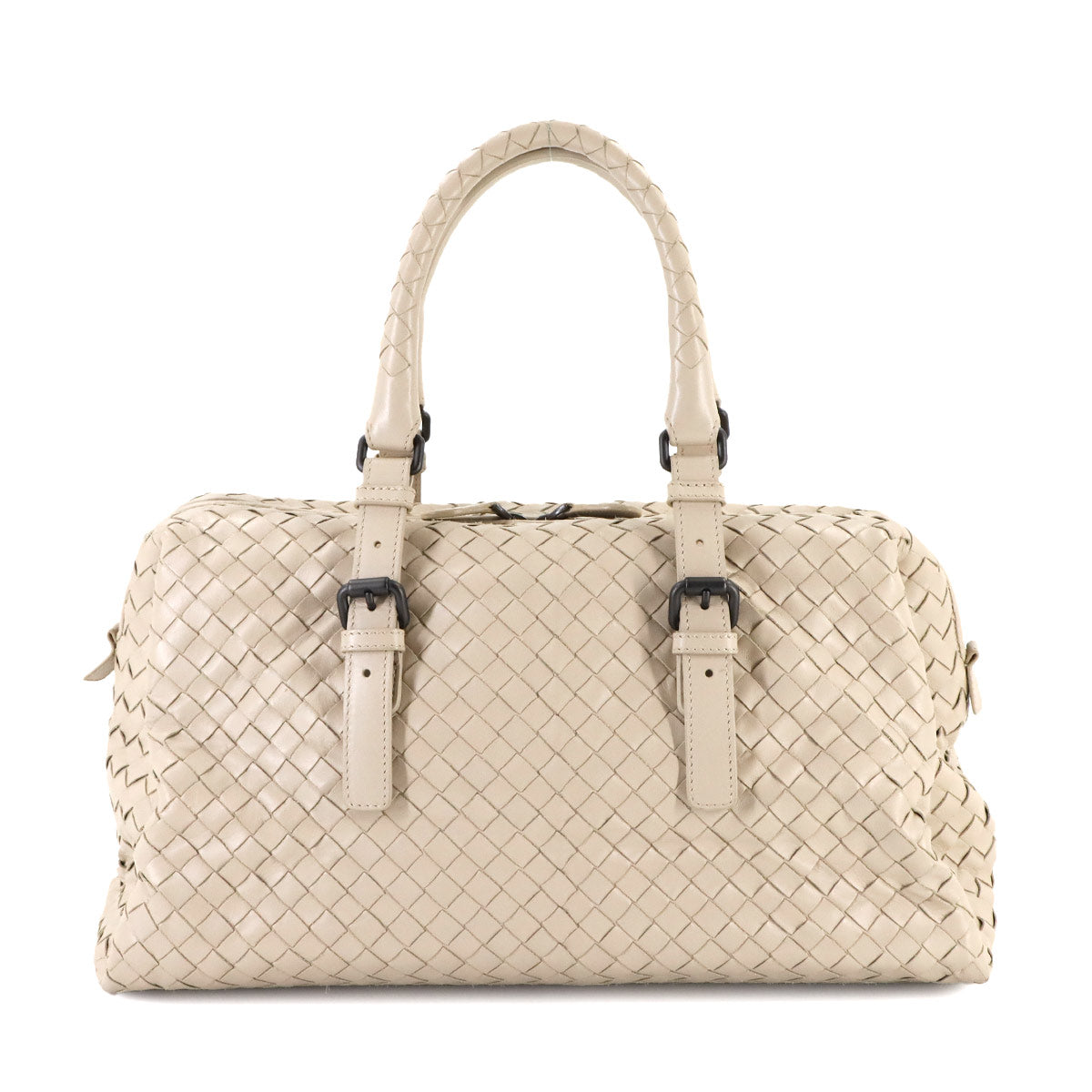 Intrecciato Hand Bag Leather Beige Purse