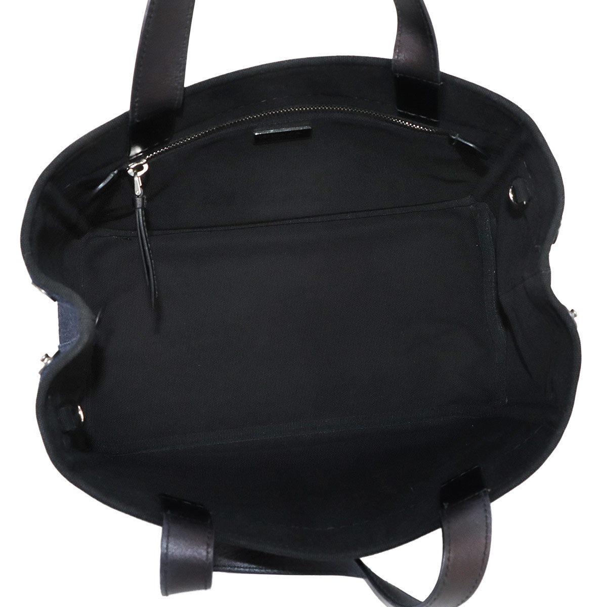 2way Hand Shoulder Bag Denim Leather Blue Black 1BG311 Purse