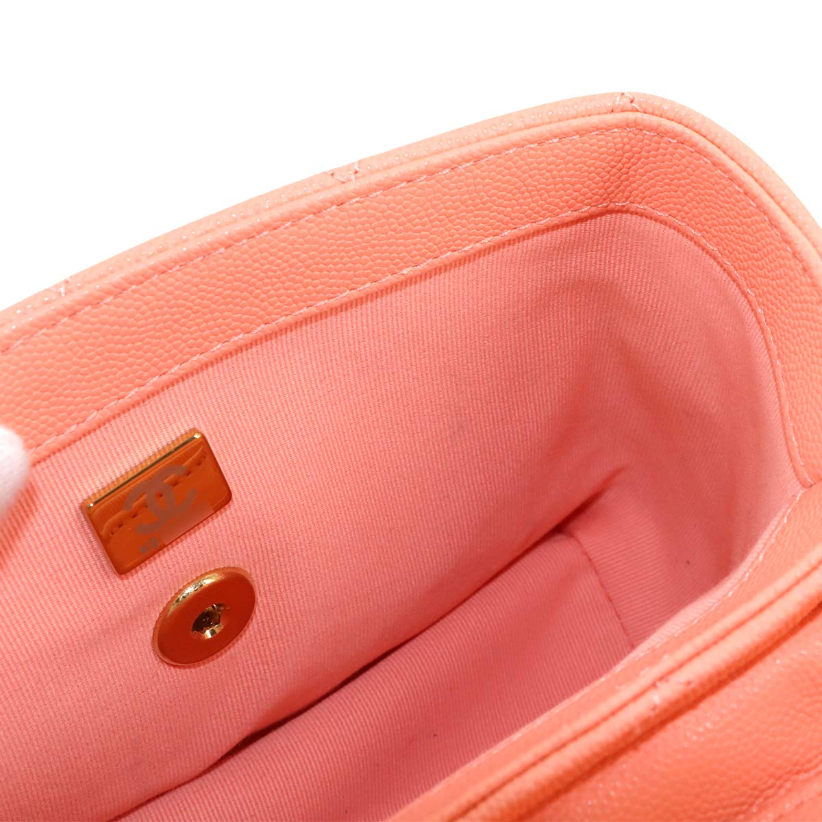Matelasse Hand Shoulder Bag Leather Pink Purse