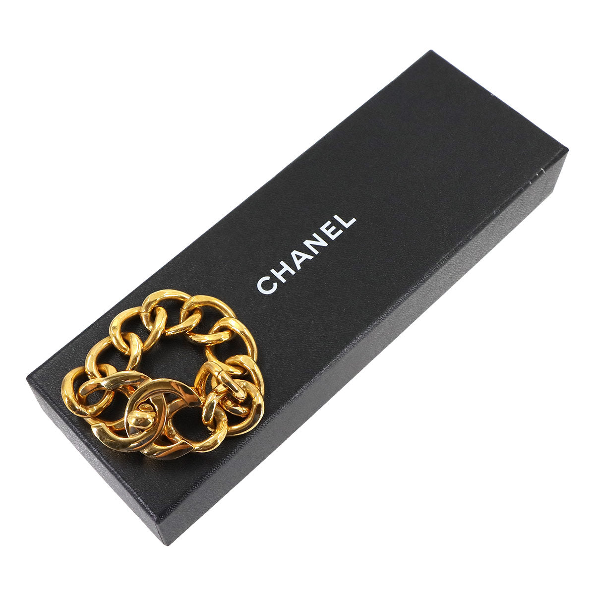 Coco Logos Chain Bracelet Gold 95A Vintage Accessory
