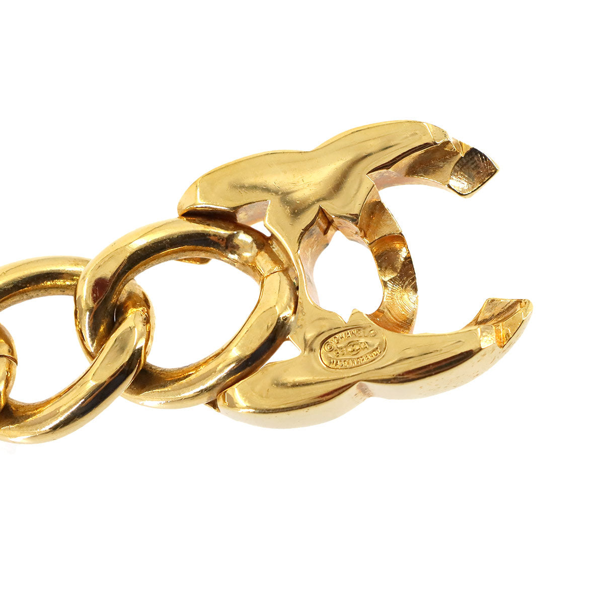 Coco Logos Chain Bracelet Gold 95A Vintage Accessory