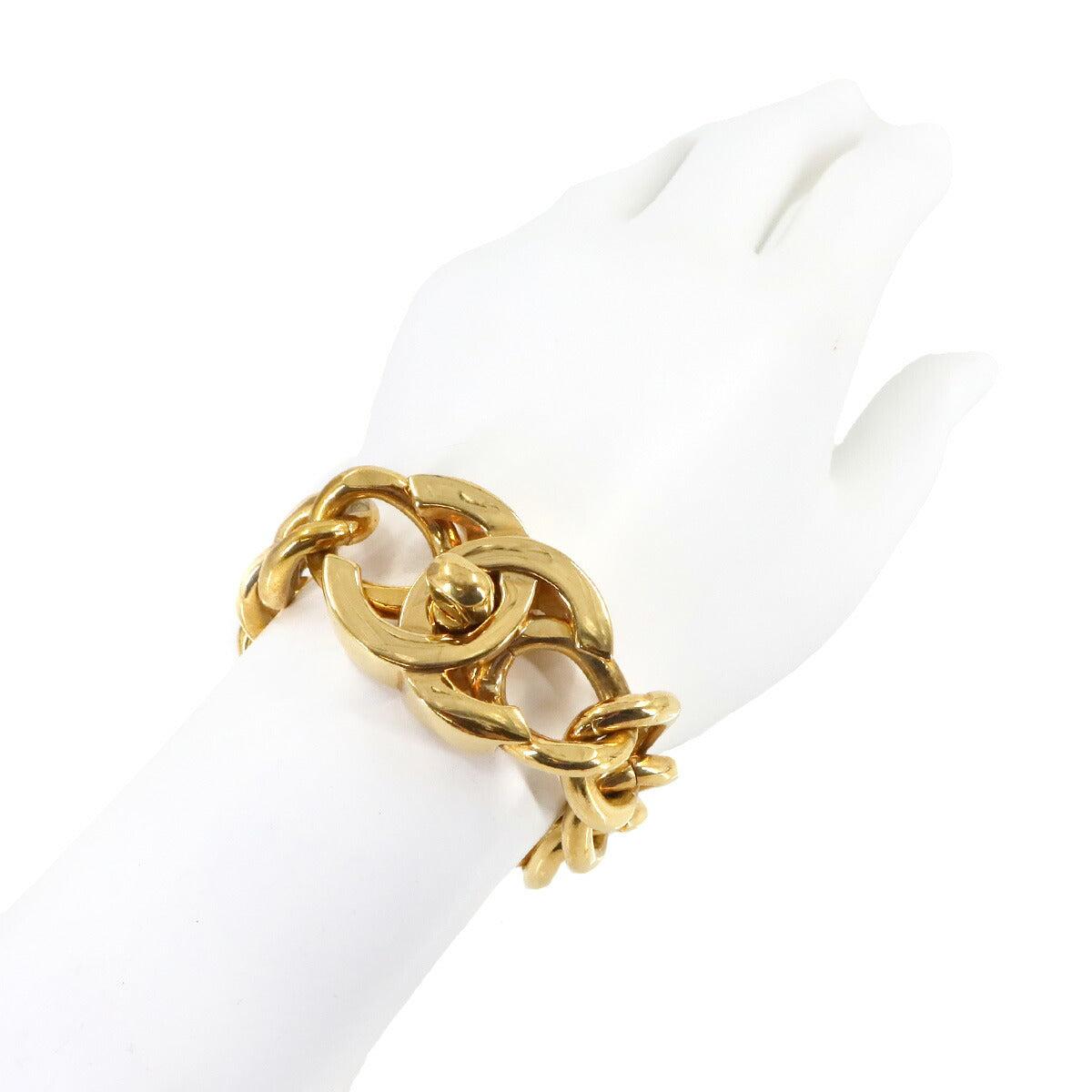 Coco Logos Chain Bracelet Gold 95A Vintage Accessory
