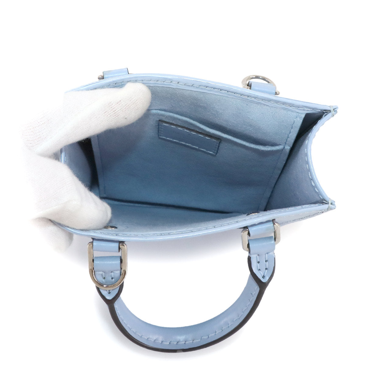 Epi Petit Sac Plat Hand Shoulder Bag Leather Blue M81069