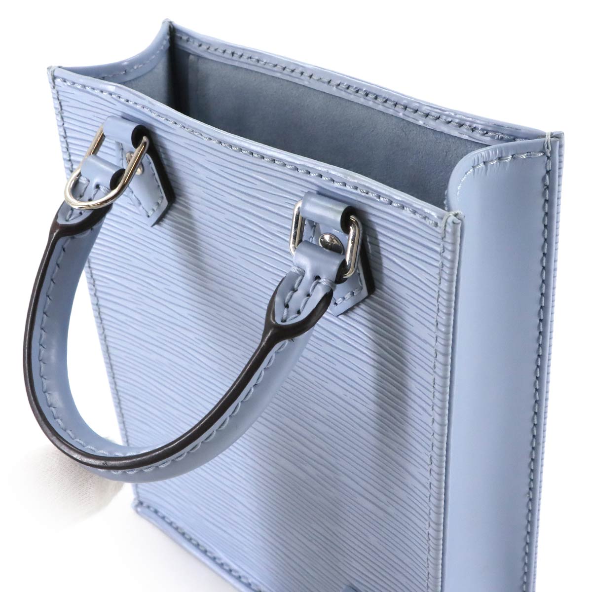 Epi Petit Sac Plat Hand Shoulder Bag Leather Blue M81069