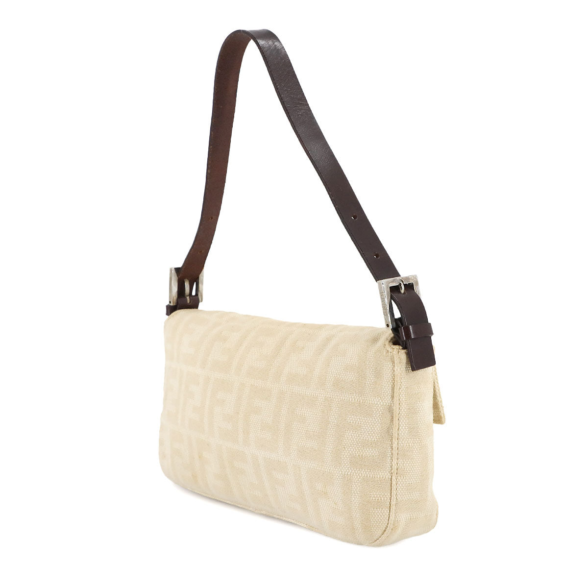 Zucca Mamma Baguette Shoulder Bag Canvas Leather Beige 26424