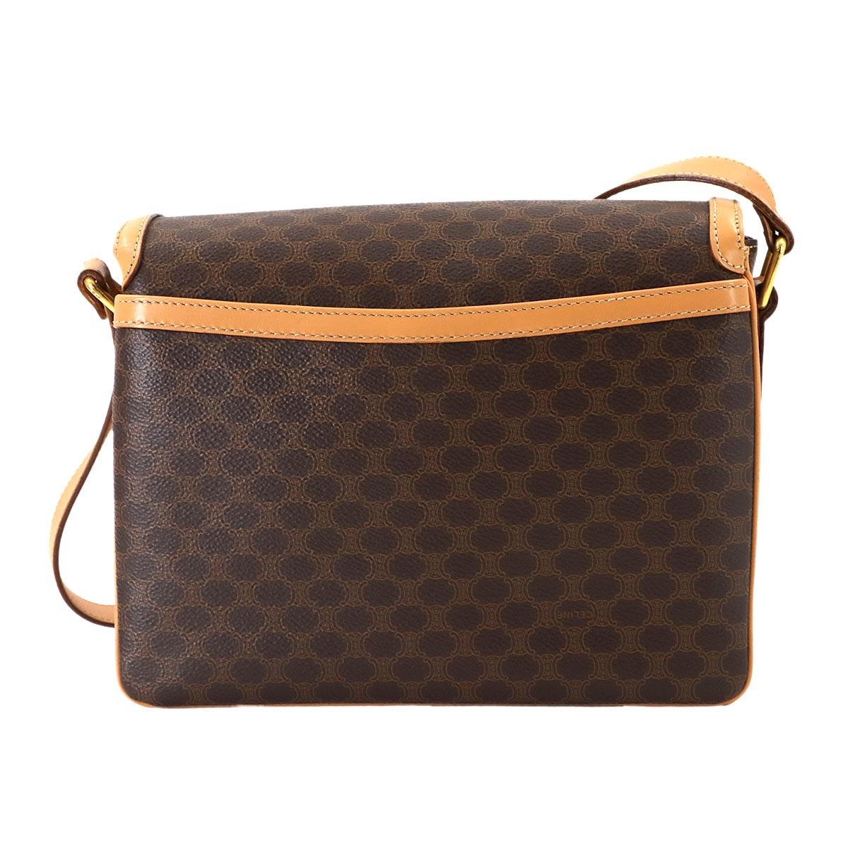 Macadam Shoulder Bag Leather PVC Brown Vintage Purse