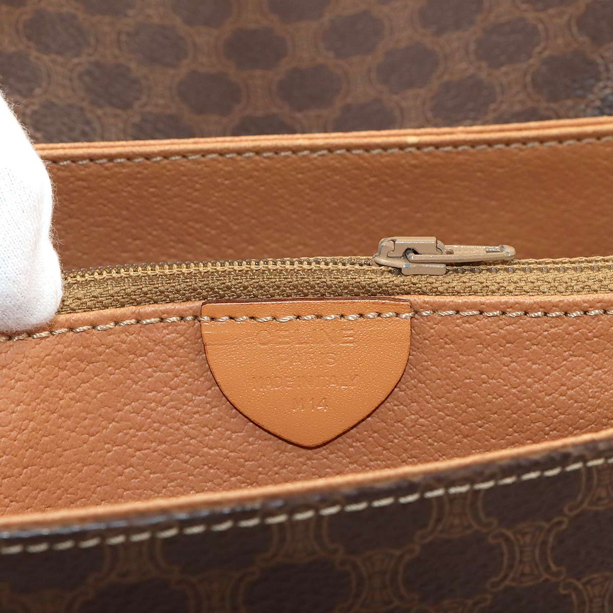 Macadam Shoulder Bag Leather PVC Brown Vintage Purse