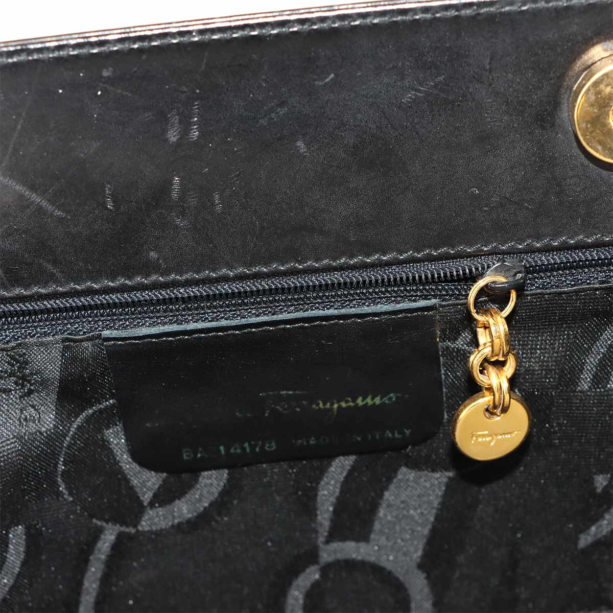 Vara 2way Hand Shoulder Bag Leather Black Purse