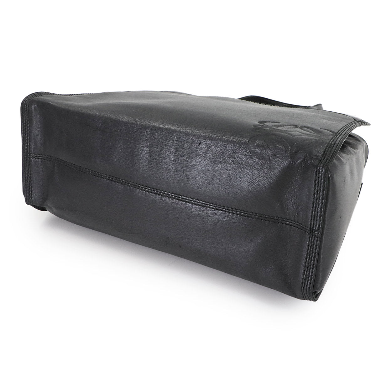 Anagram Hand Bag Leather Black Purse