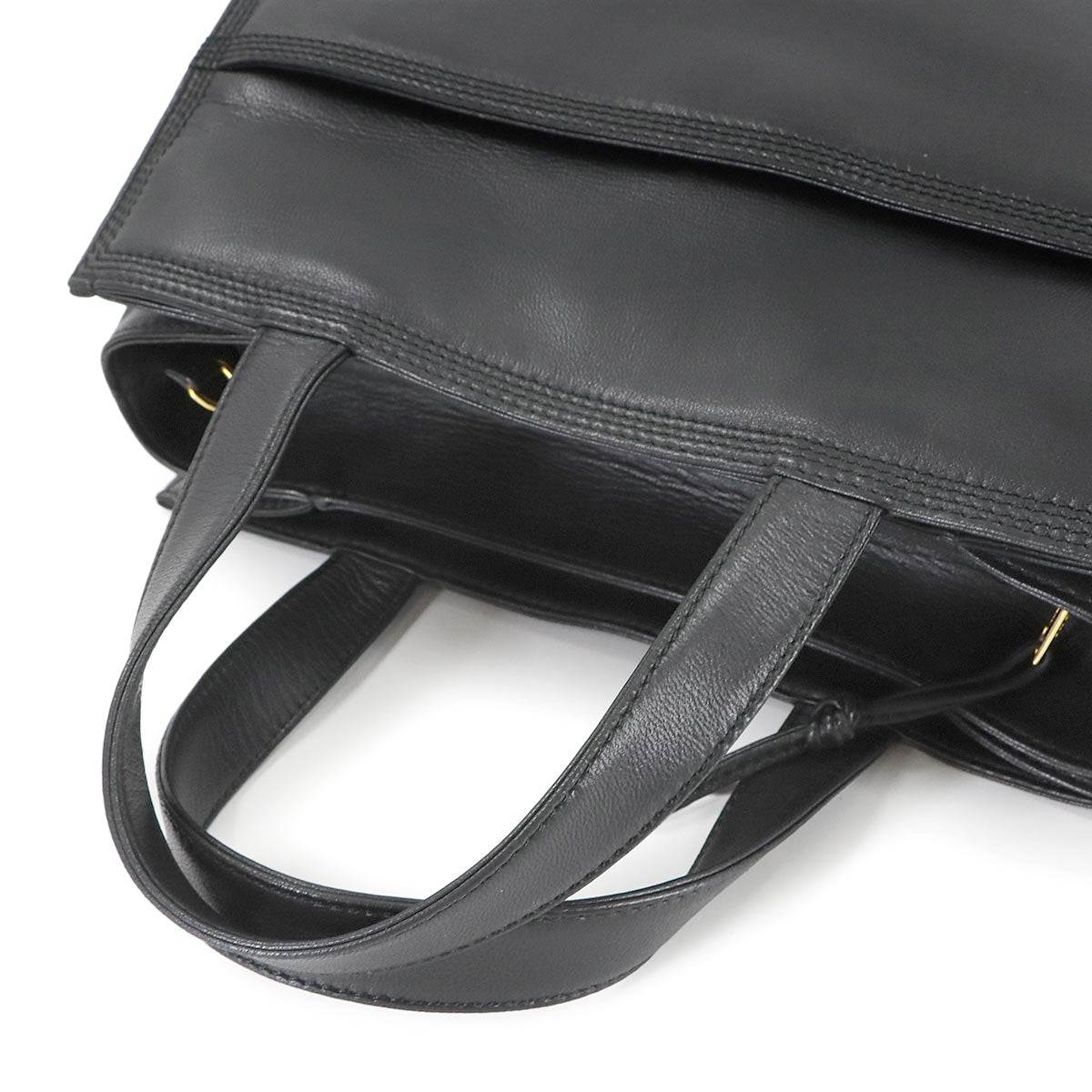 Anagram Hand Bag Leather Black Purse