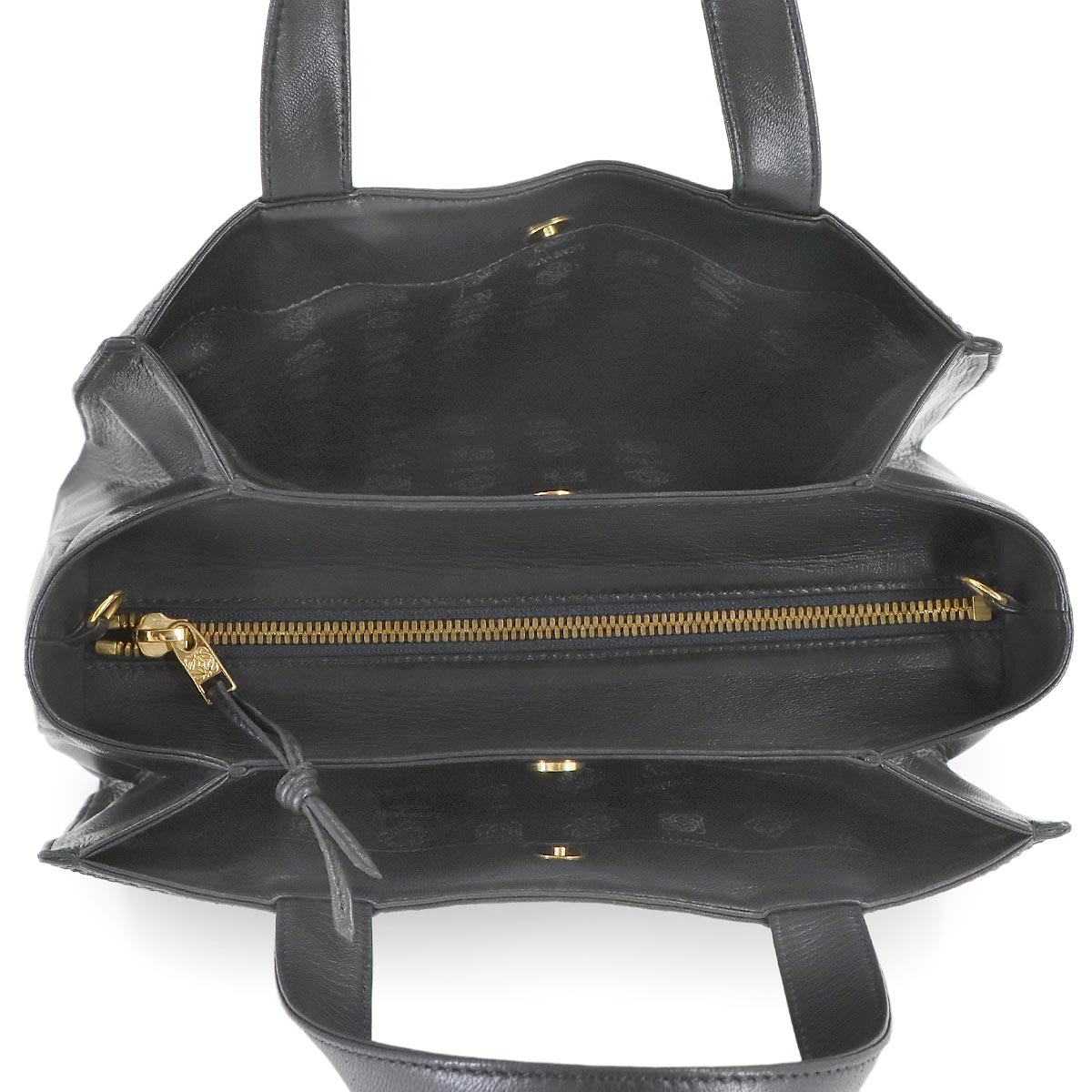 Anagram Hand Bag Leather Black Purse