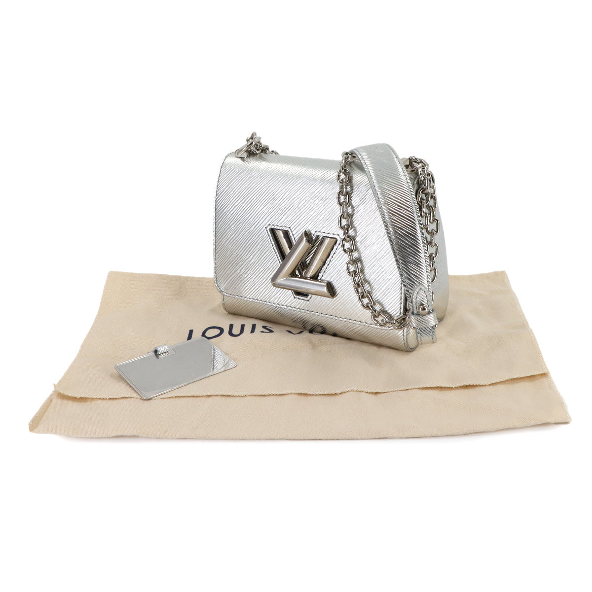 Epi Twist PM Shoulder Bag Leather Argent M50323 Purse