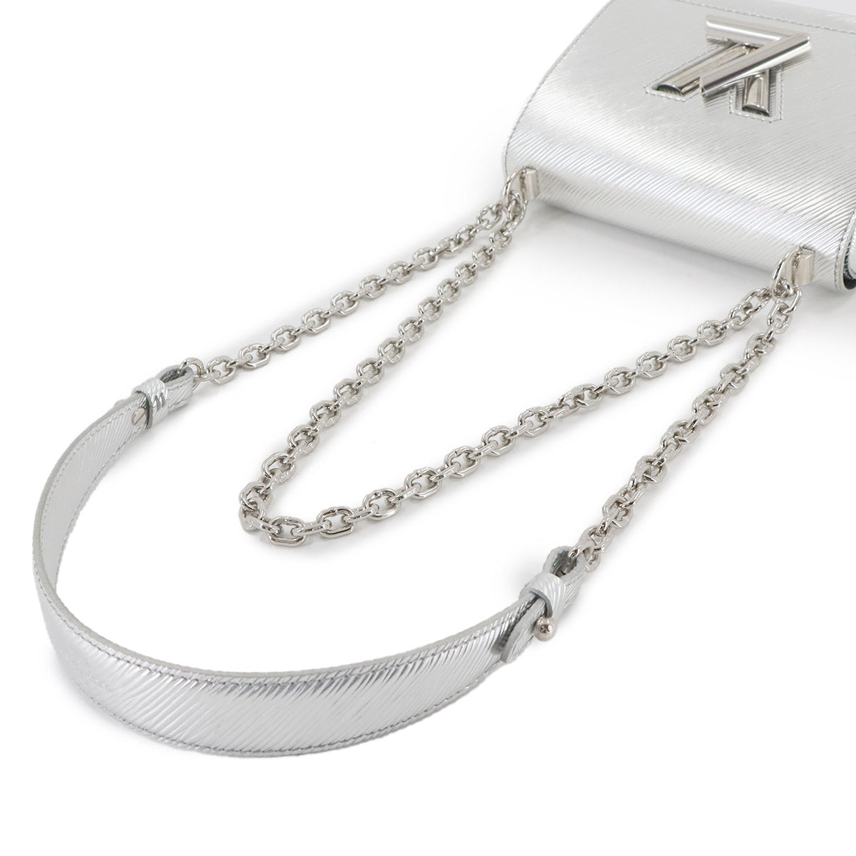 Epi Twist PM Shoulder Bag Leather Argent M50323 Purse