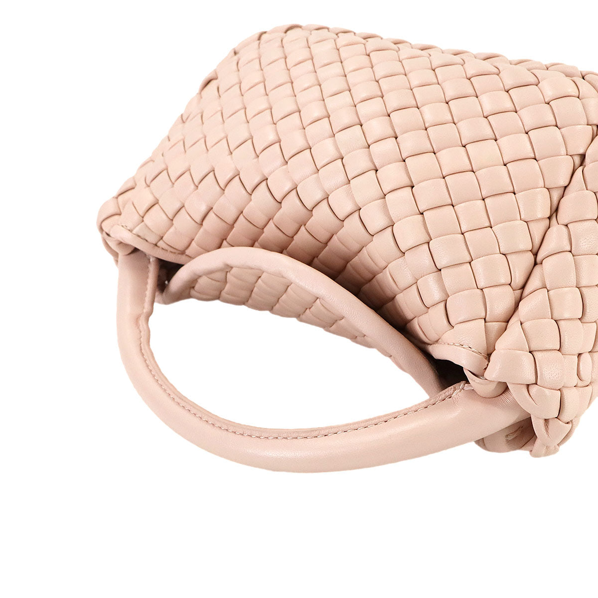 Intrecciato Small Cobble Hand Shoulder Bag Leather Pink