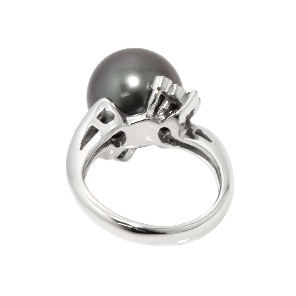 South Sea pearl 11.6mm Diamond 0.14ct Ring 18K WG 750 size4.75-5(US)