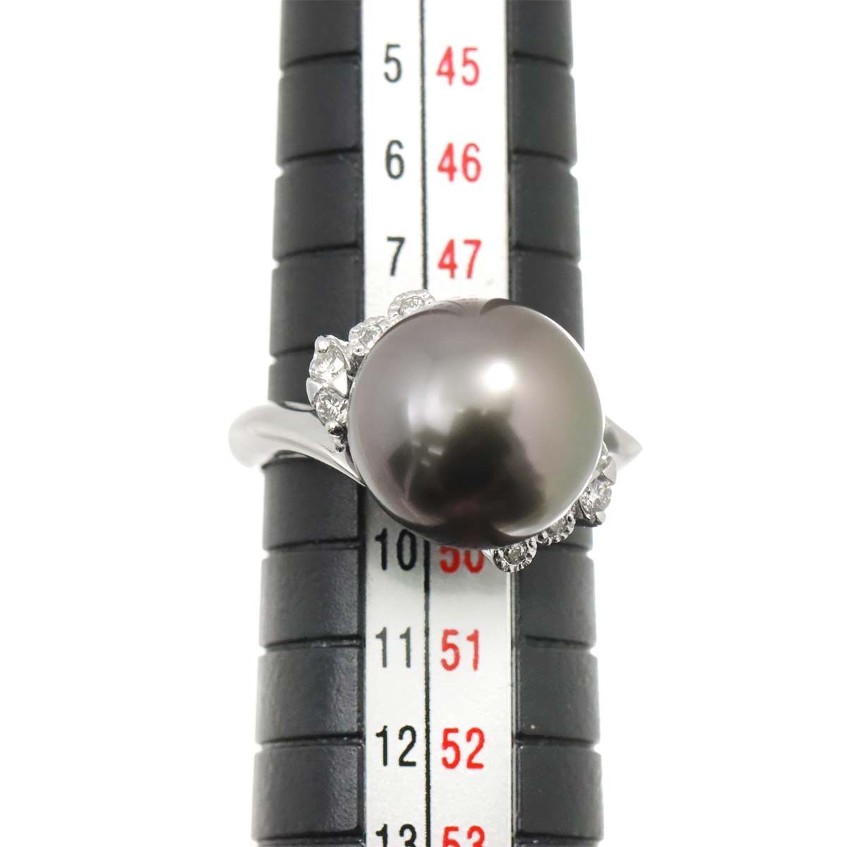 South Sea pearl 11.6mm Diamond 0.14ct Ring 18K WG 750 size4.75-5(US)