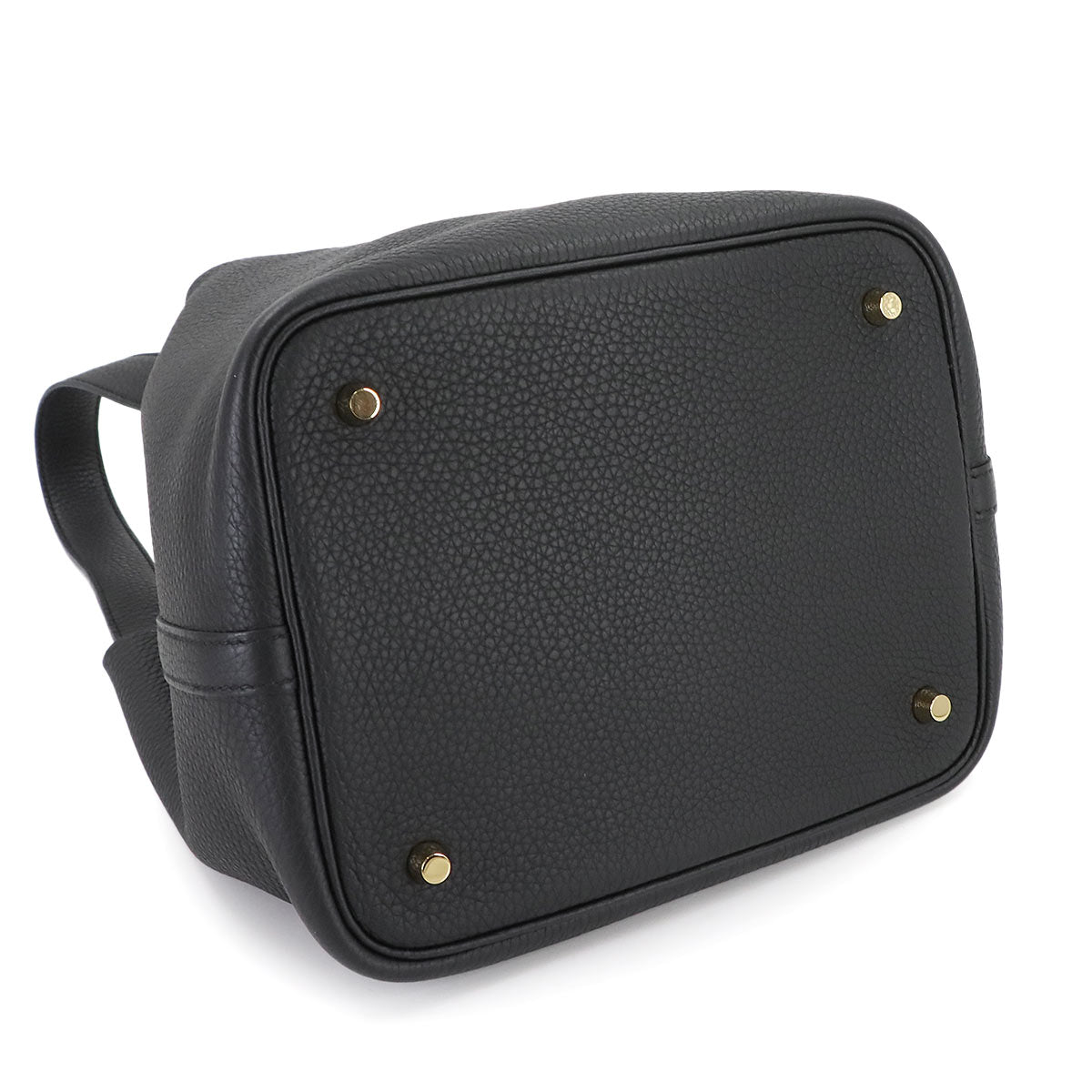 Picotin Lock MM Hand Bag Taurillon Clemence Black Purse