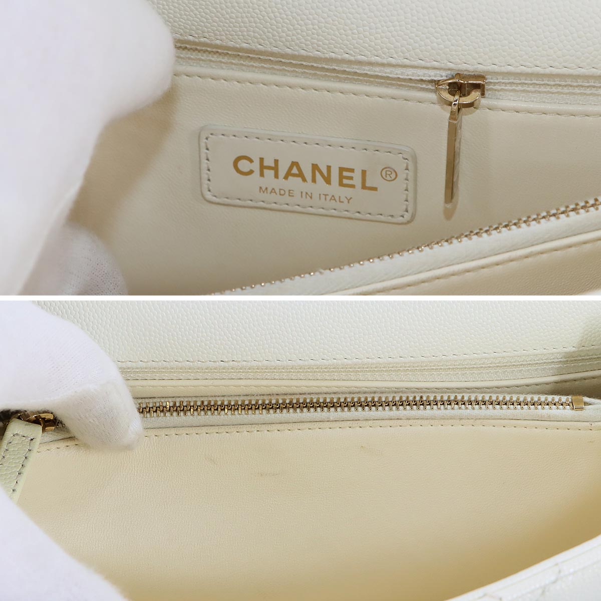 Coco Handle Matelasse Hand Shoulder Bag Leather White A92991