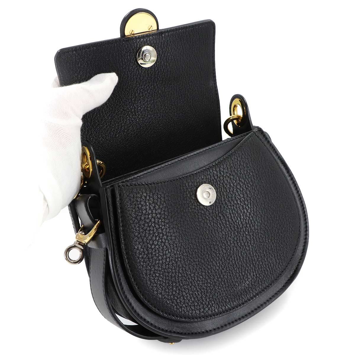 Tess Small 2way Hand Shoulder Bag Leather Black Purse