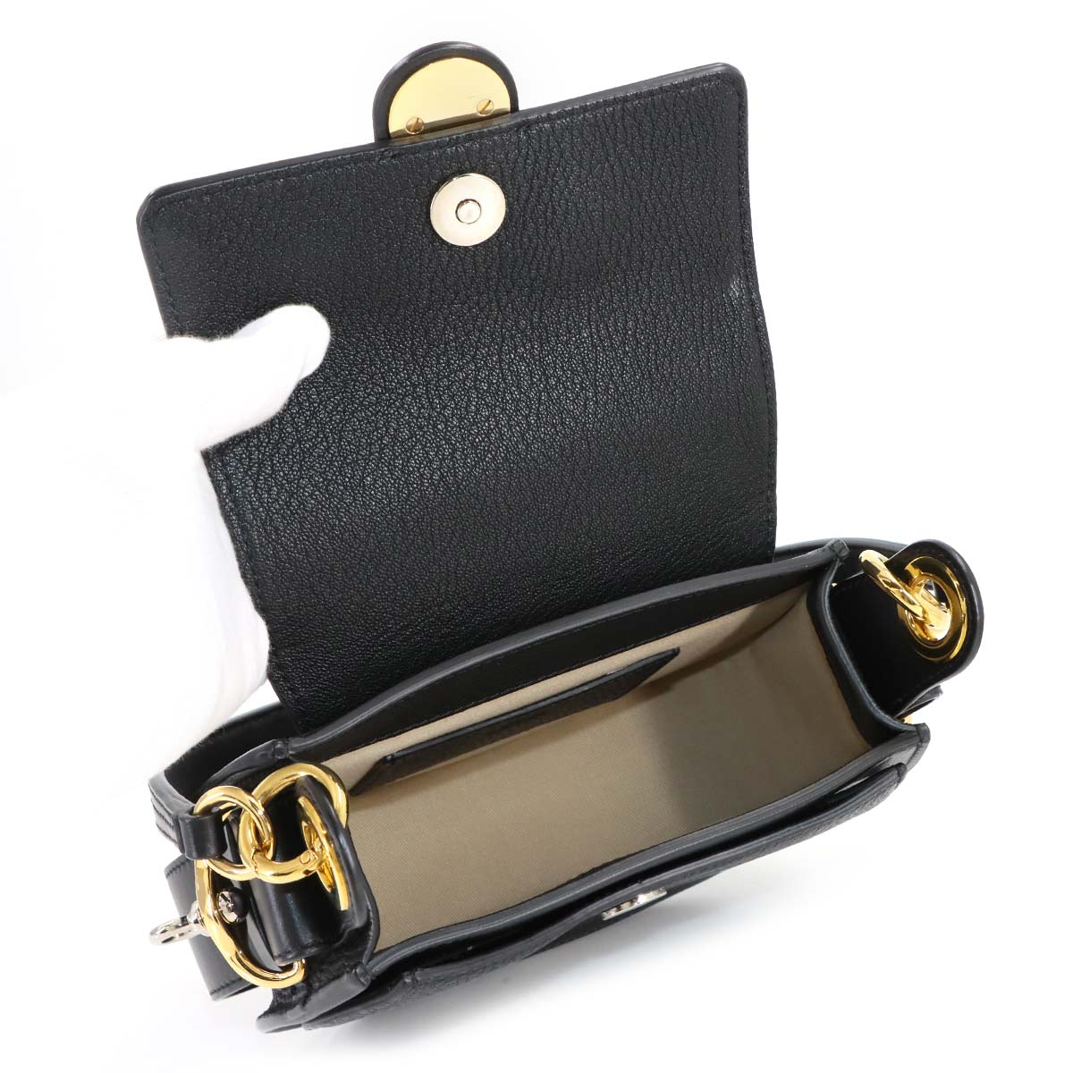 Tess Small 2way Hand Shoulder Bag Leather Black Purse