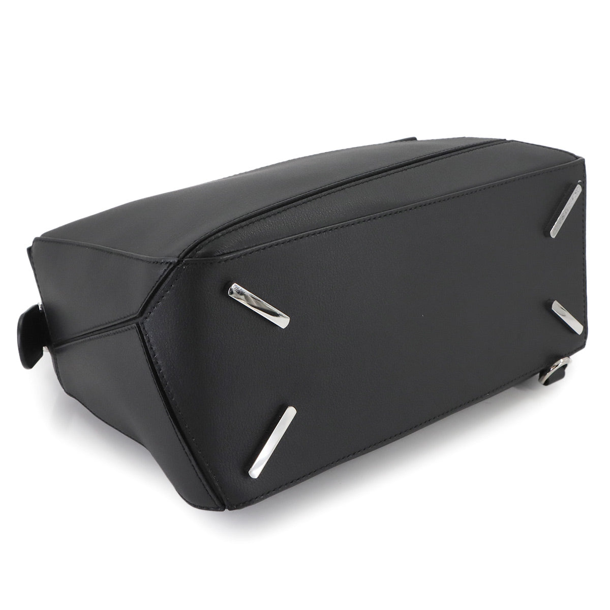 Pazzle Bag Medium 2way Hand Shoulder Bag Leather Black Purse