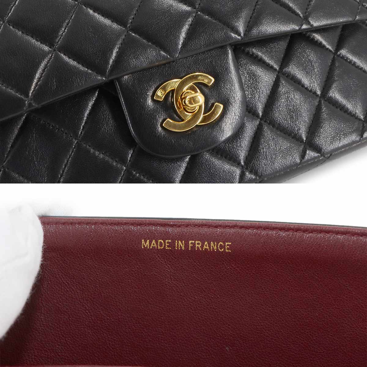 Matelasse 25 Chain Shoulder Bag Leather Black A01112 11.12