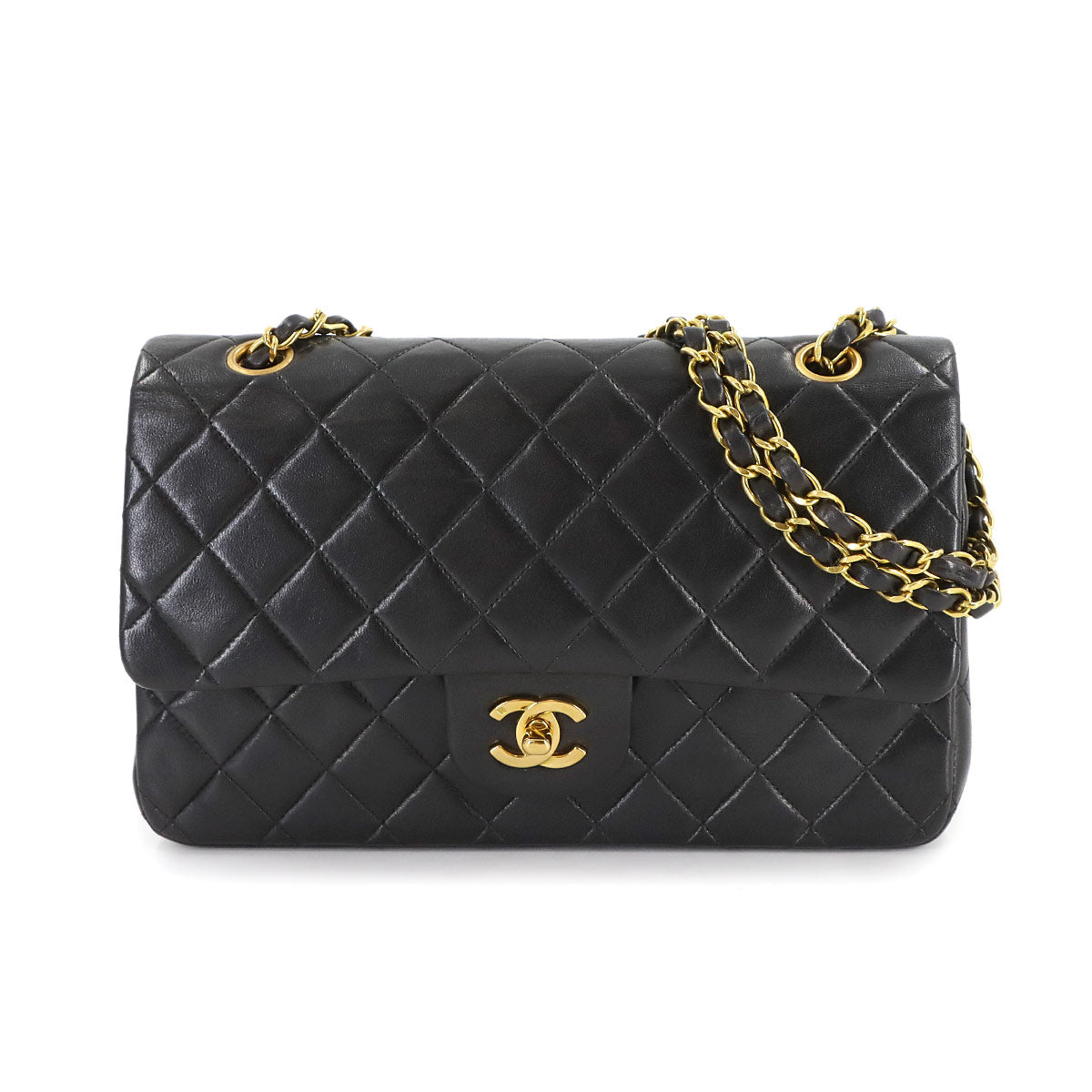 Matelasse 25 Chain Shoulder Bag Leather Black A01112 11.12