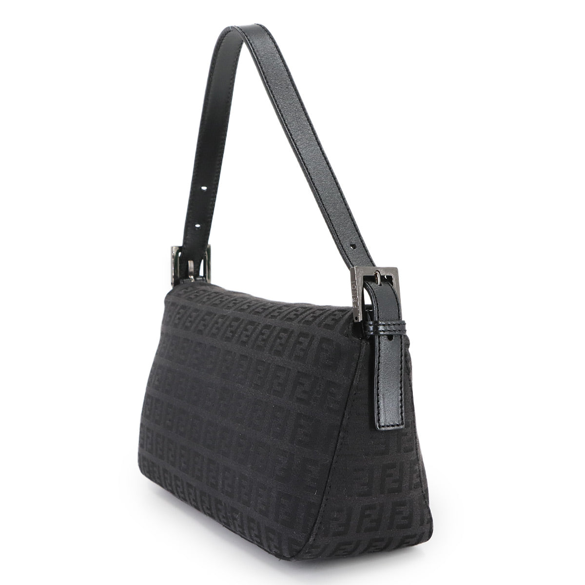 Zucchino Mamma Baguette Shoulder Bag Canvas Leather Black 8BR003