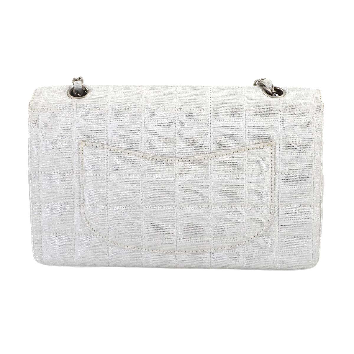New Travel Line Chocolate Bar Chain Shoulder Bag White A15285