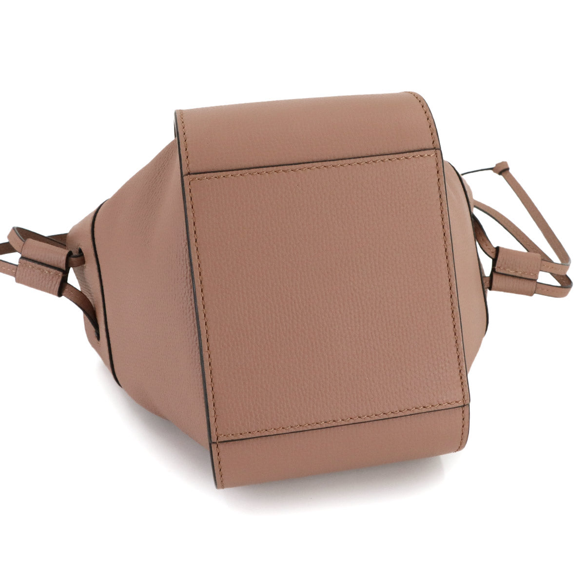 Hammock Drawstring Mini Hand Shoulder Bag Leather Pink